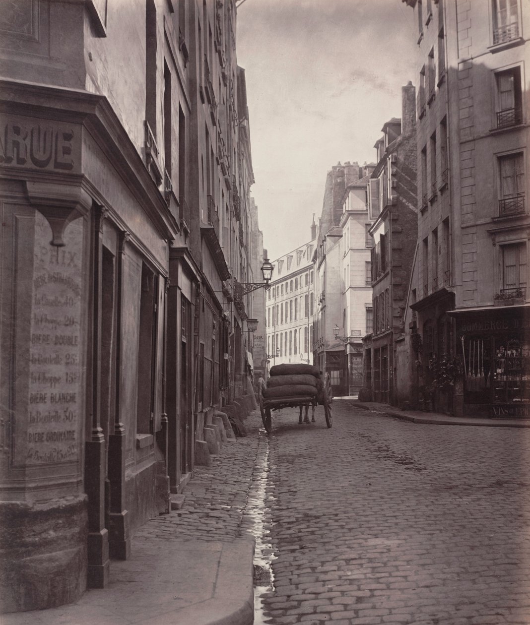 Rue de la Bûcherie, vanaf de doodlopende straat Saint-Ambroise (vijfde arrondissement) door Charles Marville