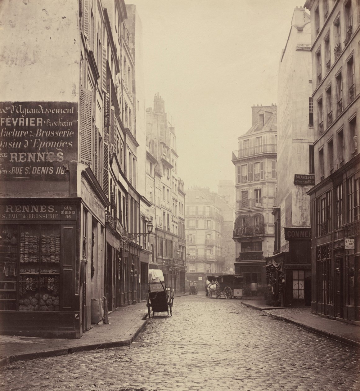 Rue des Lombards, vanaf de rue des Lavandières Sainte-Opportune,1864 (foto) door Charles Marville