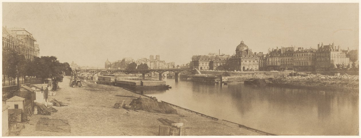 De Seine vanaf de Pont du Carrousel in de richting van de Notre Dame,1853 (foto) door Charles Marville