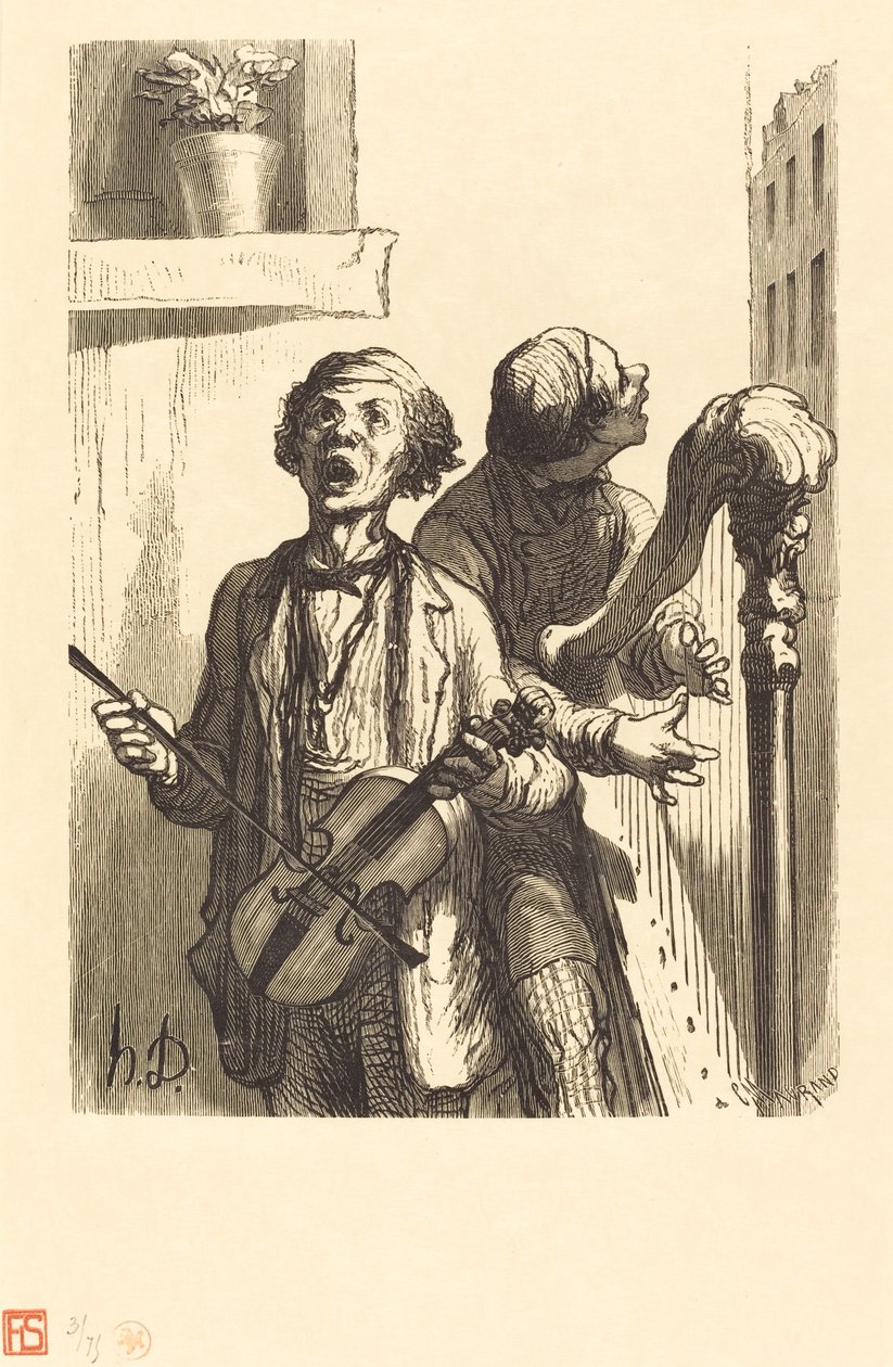 De Straatzangers door Charles Maurand after Honoré Daumier