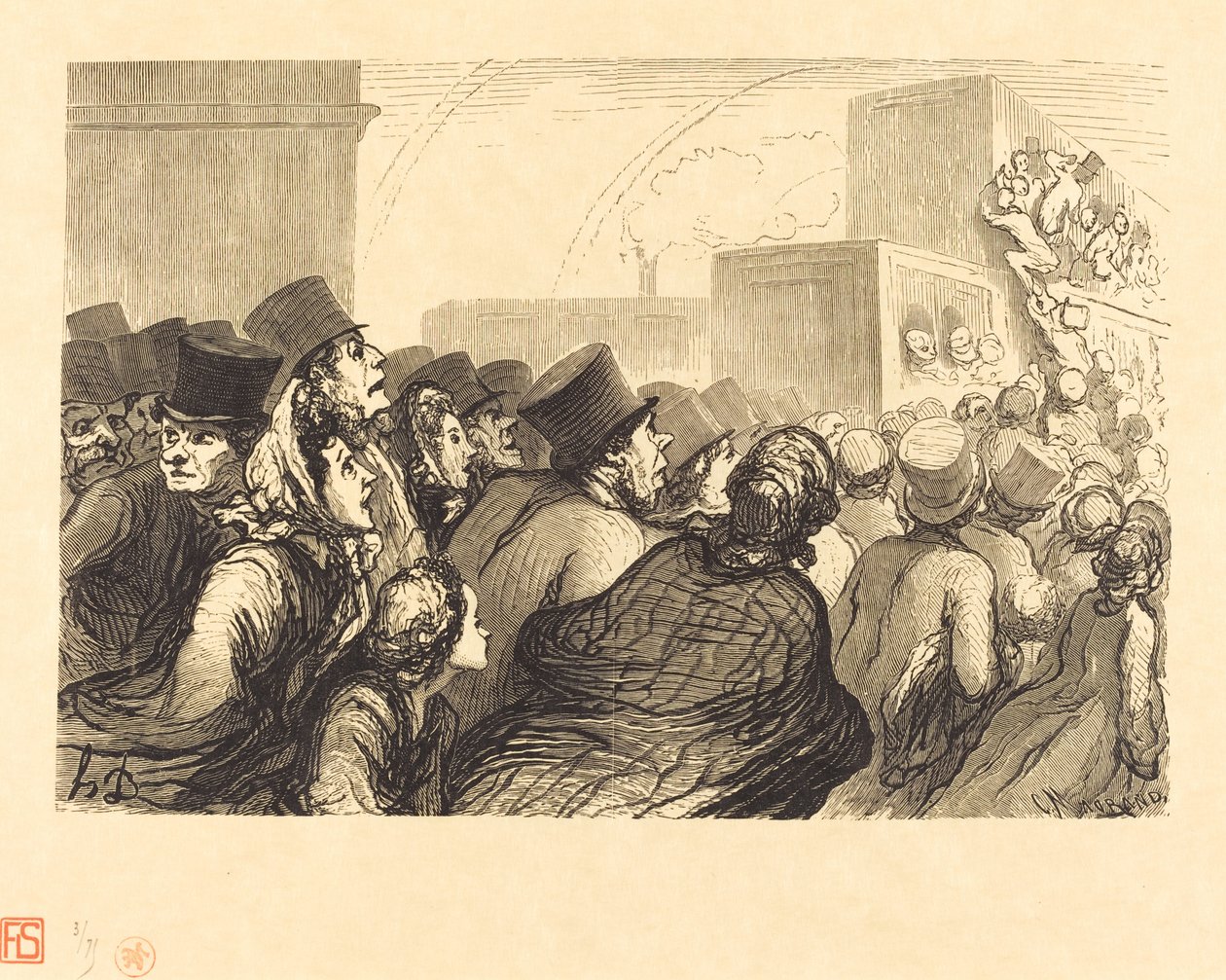 De Zondagse Reizigers door Charles Maurand after Honoré Daumier
