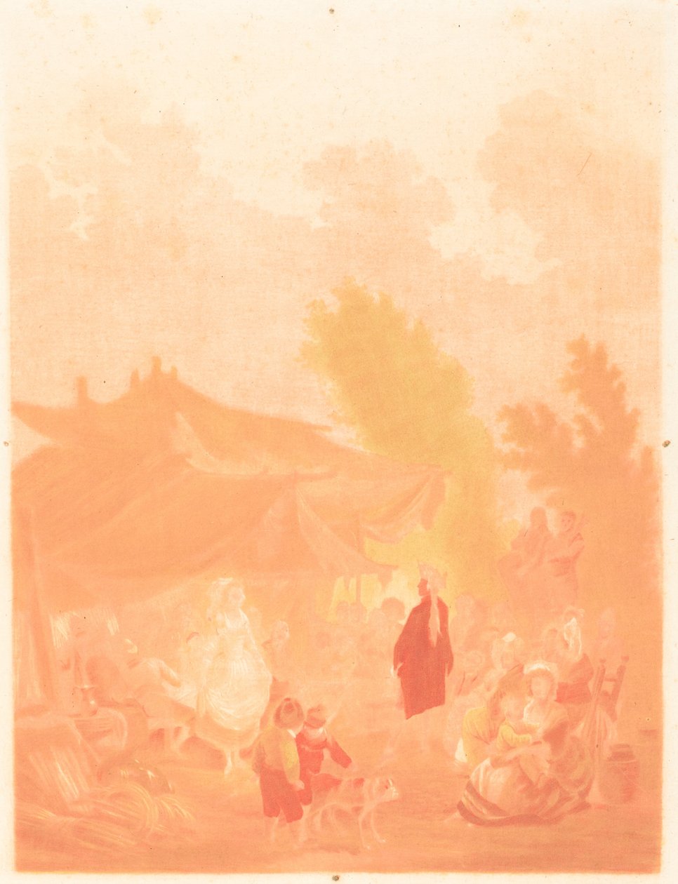 Dorpstrouw door Charles Melchior Descourtis after Nicolas Antoine Taunay