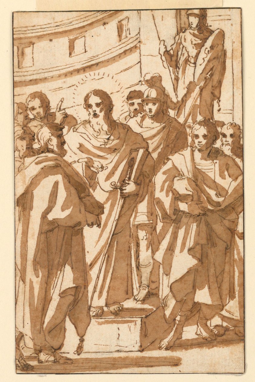 Sint Paulus predikt op de Areopagus in Athene door Charles Mellin