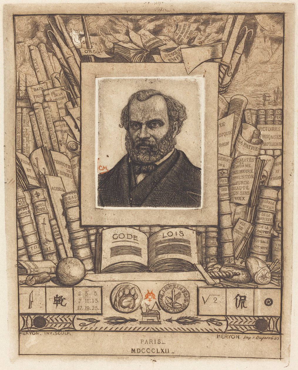 Armand Guéraud door Charles Meryon