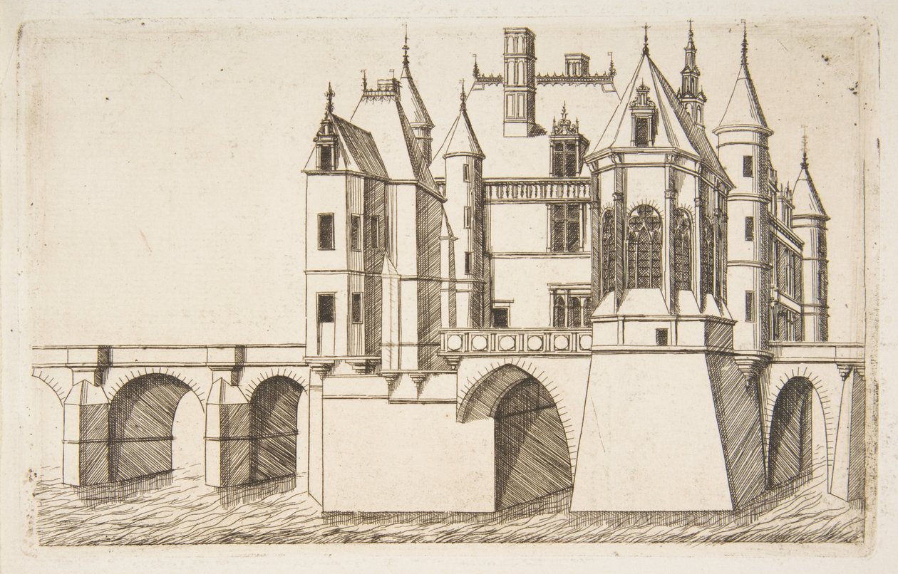 Kasteel Chenonceau, nr. 2 door Charles Meryon