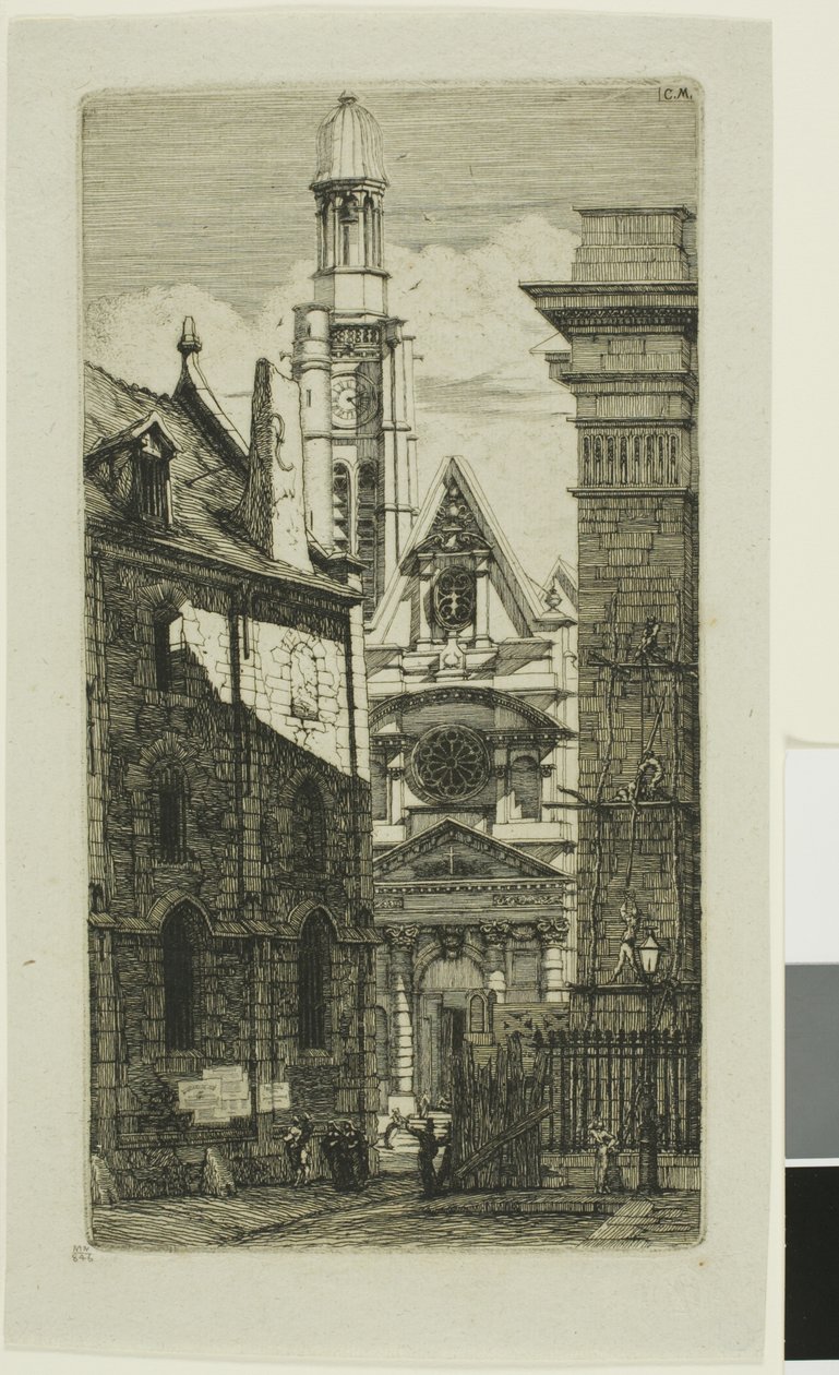 Kerk van St. Etienne du Mont, Parijs door Charles Meryon