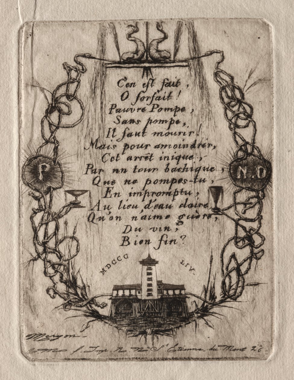 Etsen van Parijs: De Notre Dame Pomp, Kleine Plaat door Charles Meryon