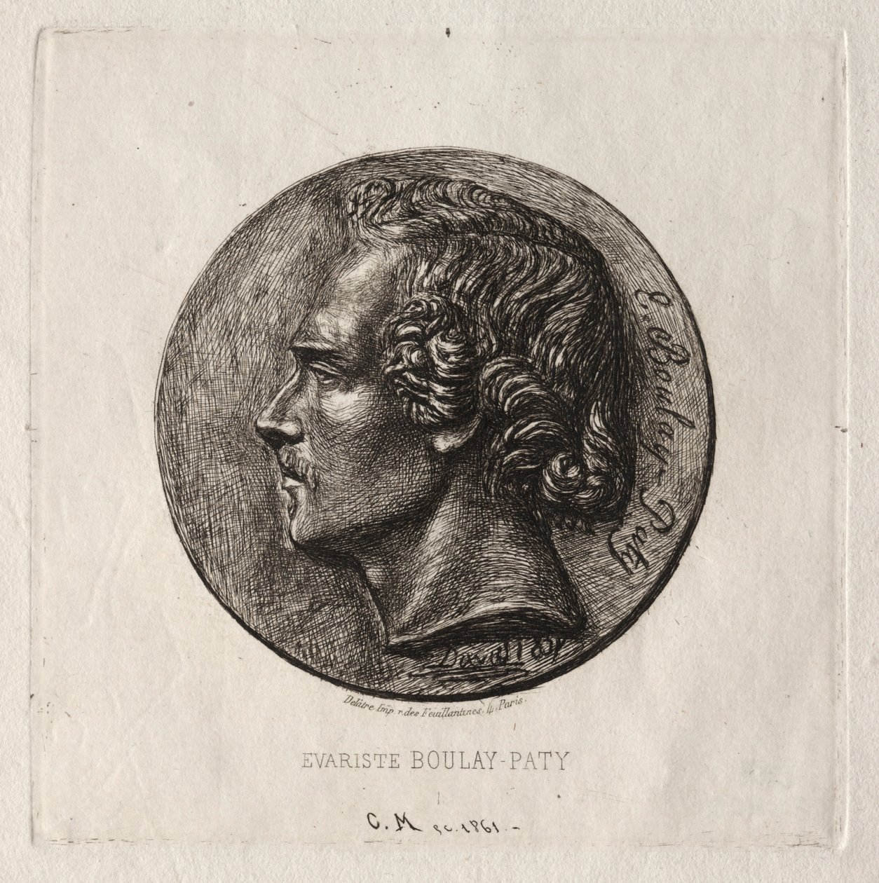 Evariste Boulay-Paty, een Dichter, 1861 door Charles Meryon