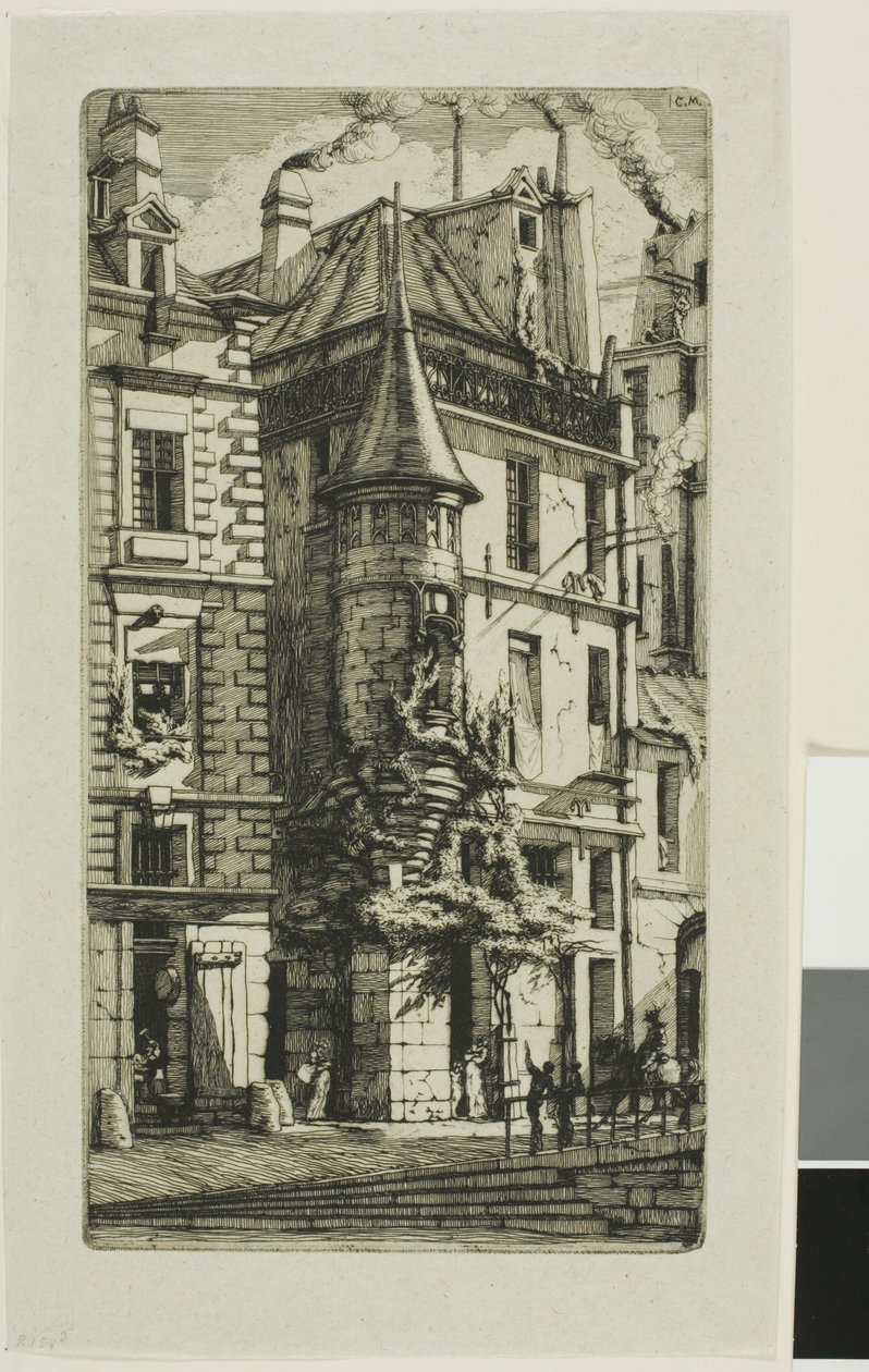 Huis met een Toren, rue de la Tixeranderie door Charles Meryon