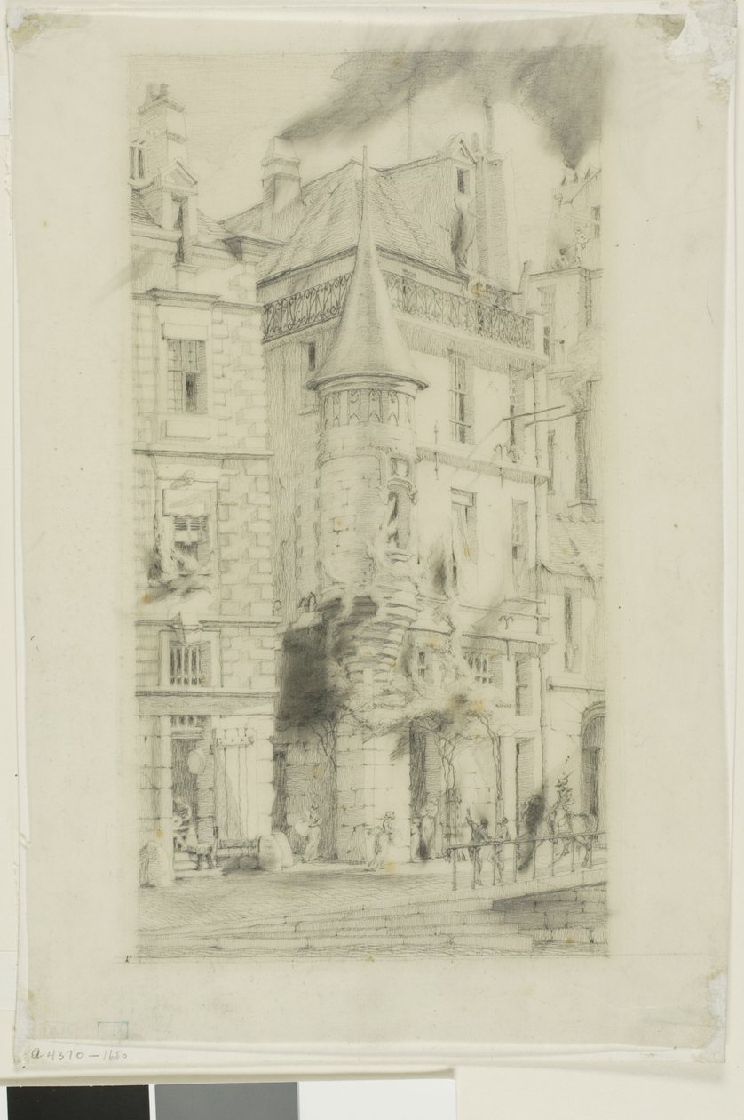 Huis met een Toren, rue de la Tixeranderie, Parijs door Charles Meryon