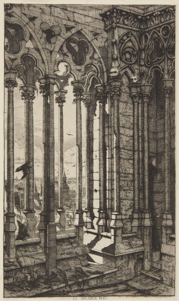 De galerij, Notre-Dame door Charles Meryon