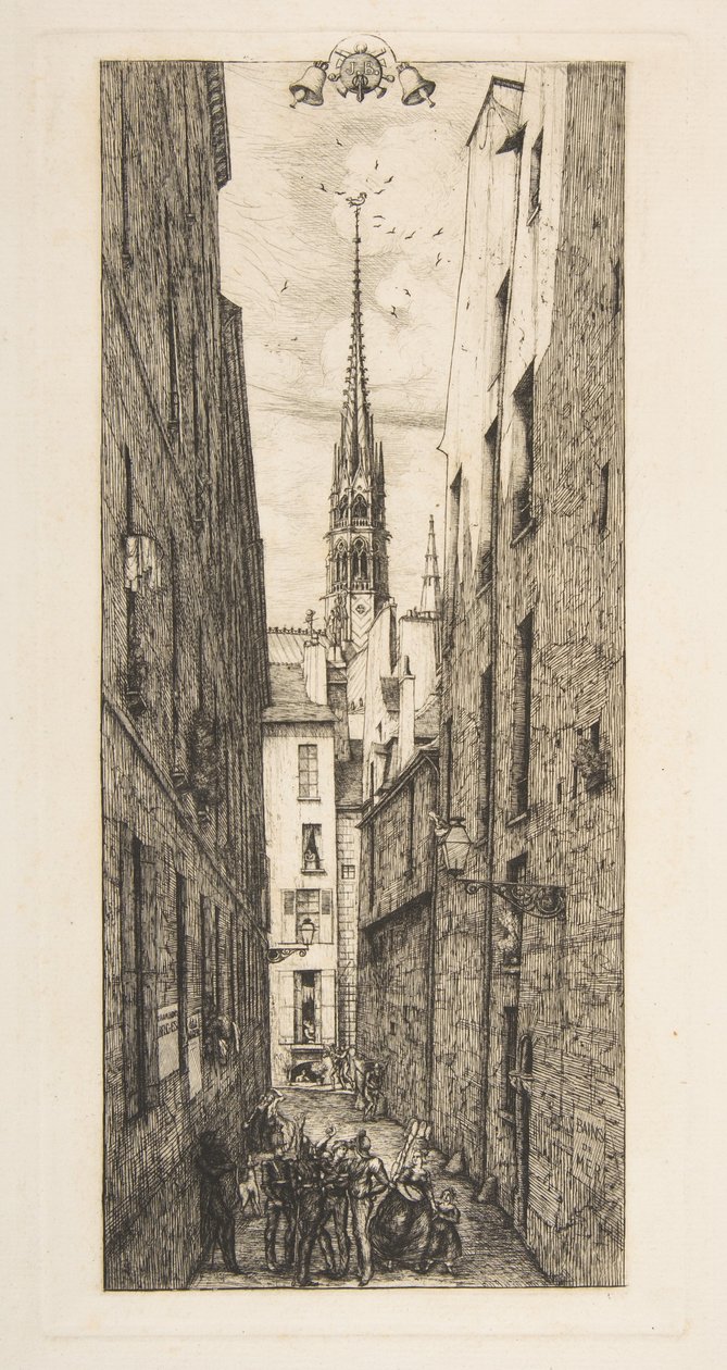 Rue des Chantres, Parijs door Charles Meryon