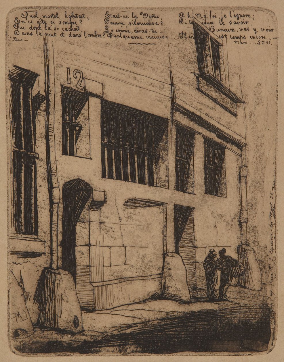 De straat van de slechte jongens  -  1854 door Charles Meryon