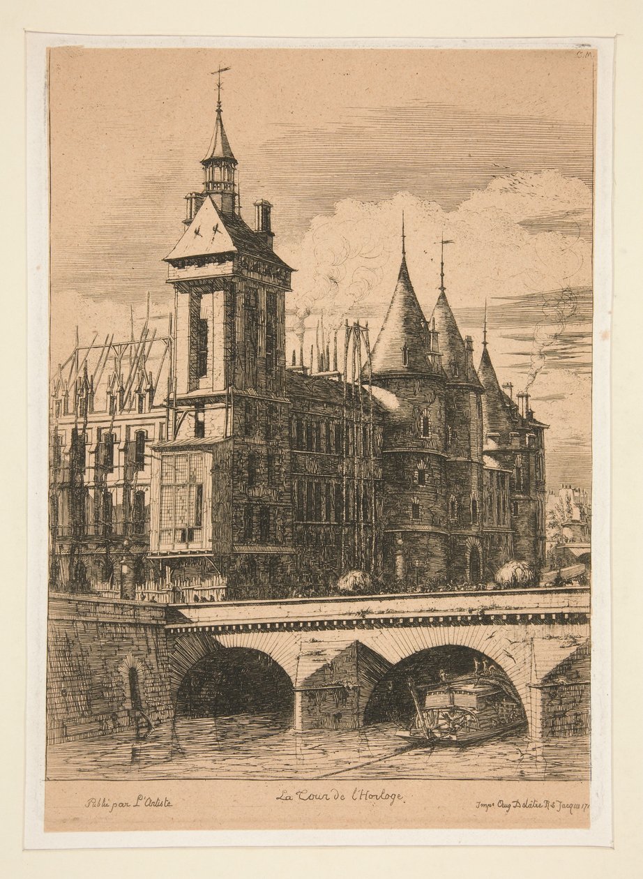 De Klokkentoren, 1852 door Charles Meryon