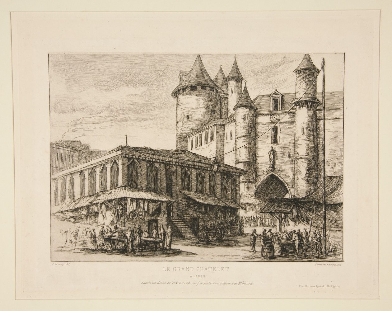 Le Grand Châtelet [circa 1780 naar een tekening uit die tijd] door Charles Meryon