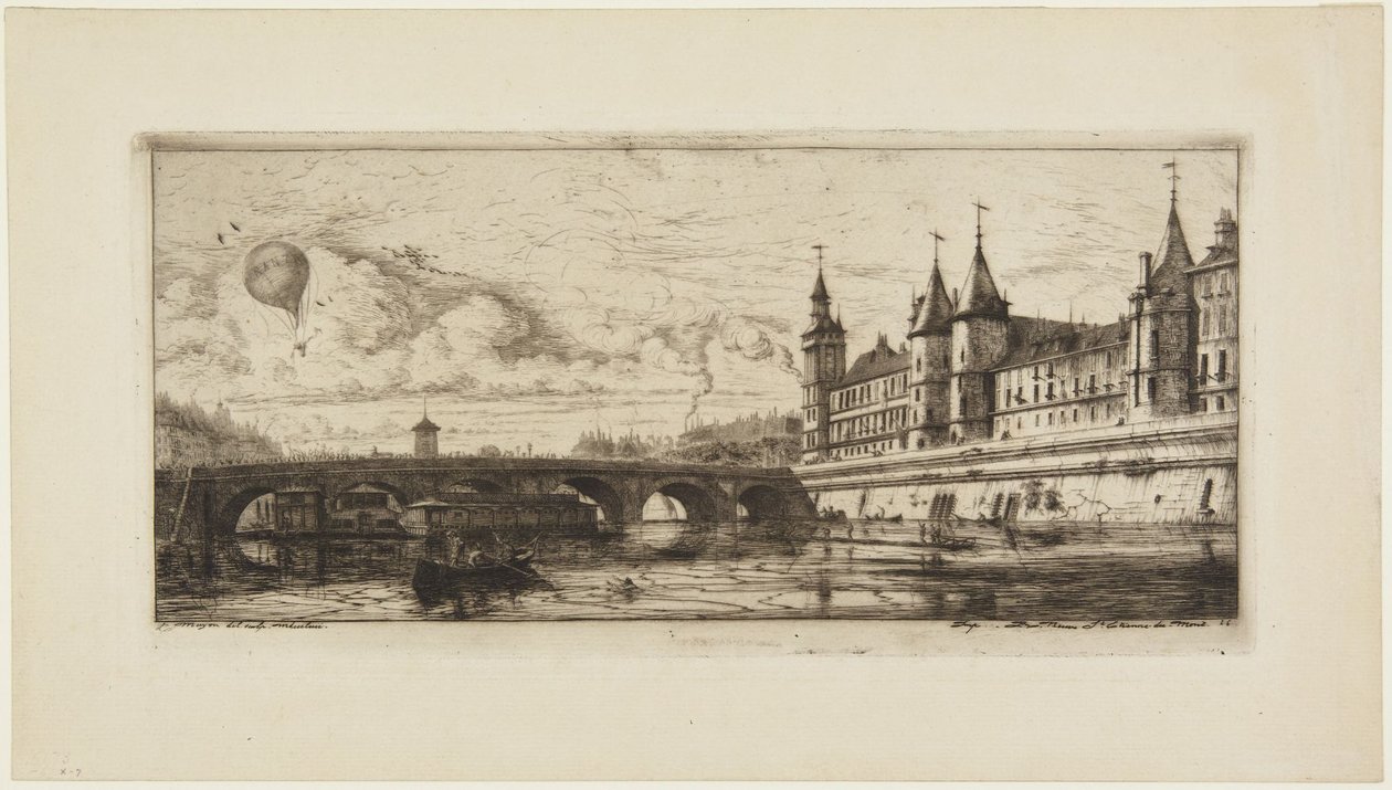Le Pont-au-Change door Charles Meryon