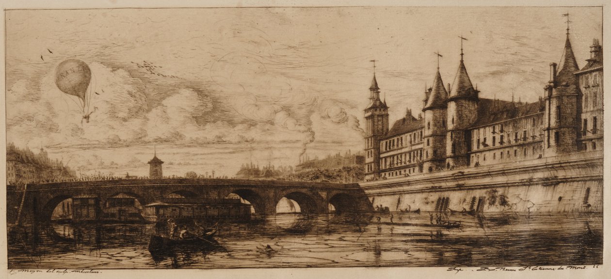 Pont au Change, Parijs door Charles Meryon