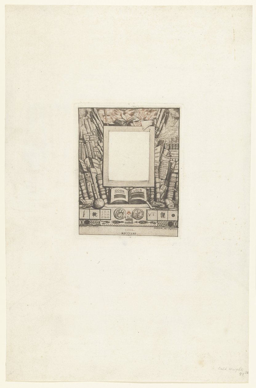 Omlijsting voor portret van Armand Guéraud door Charles Meryon