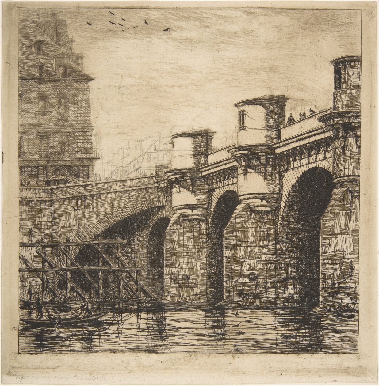 Pont Neuf, Parijs door Charles Meryon