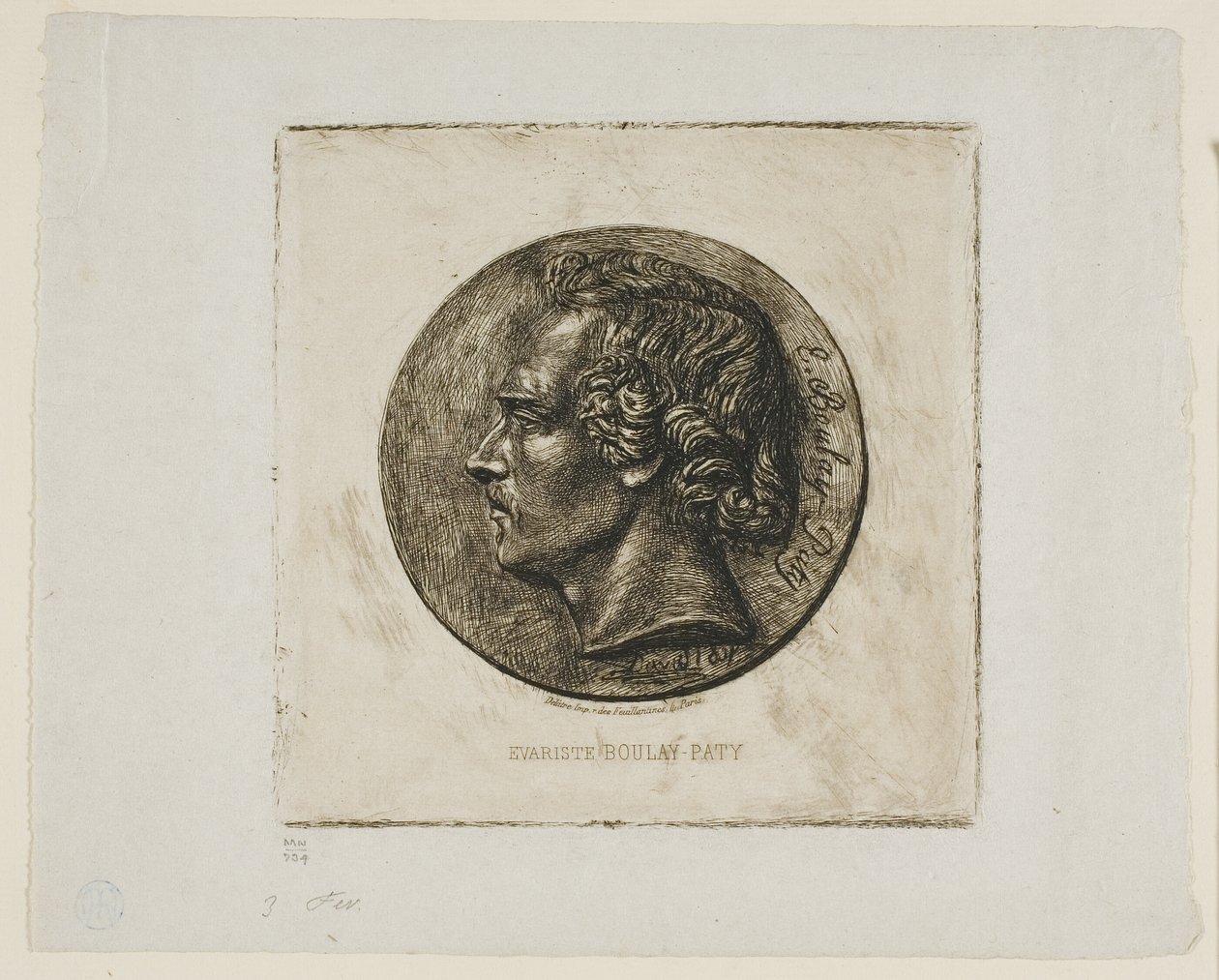 Portret van de dichter Evariste Boulay-Paty door Charles Meryon