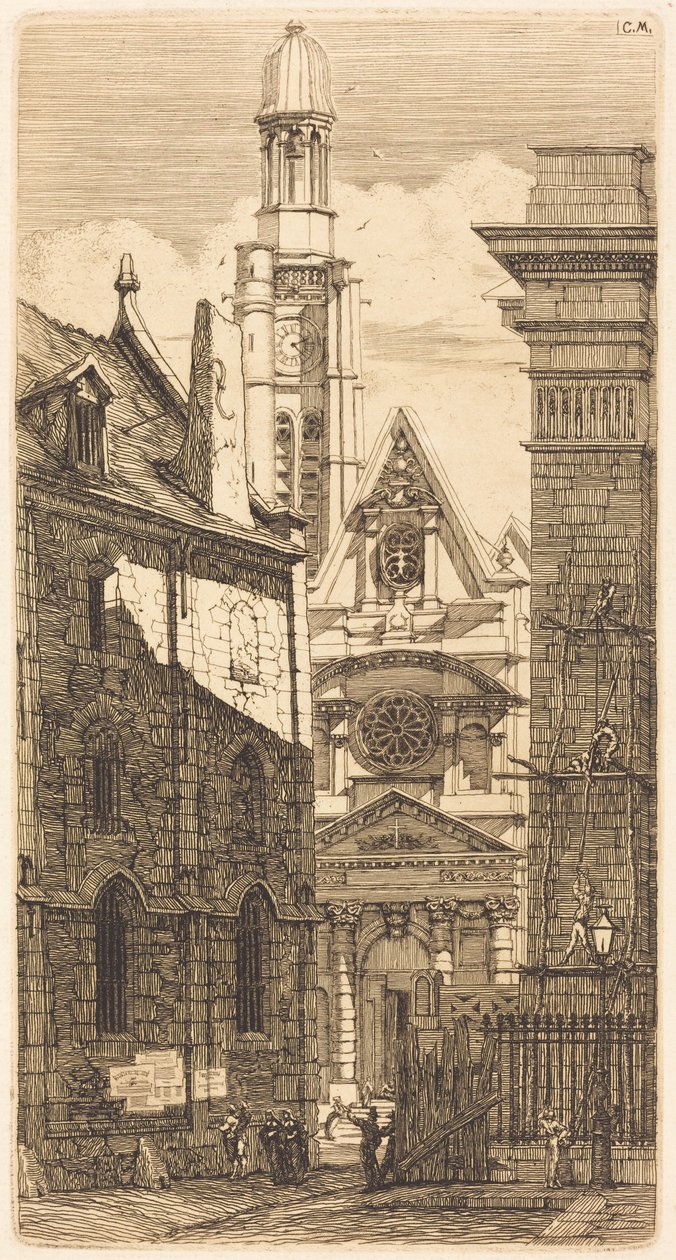 Saint-Étienne-du-Mont, Parijs (Kerk van Sint-Stefanus van de Heuvel, Parijs) door Charles Meryon