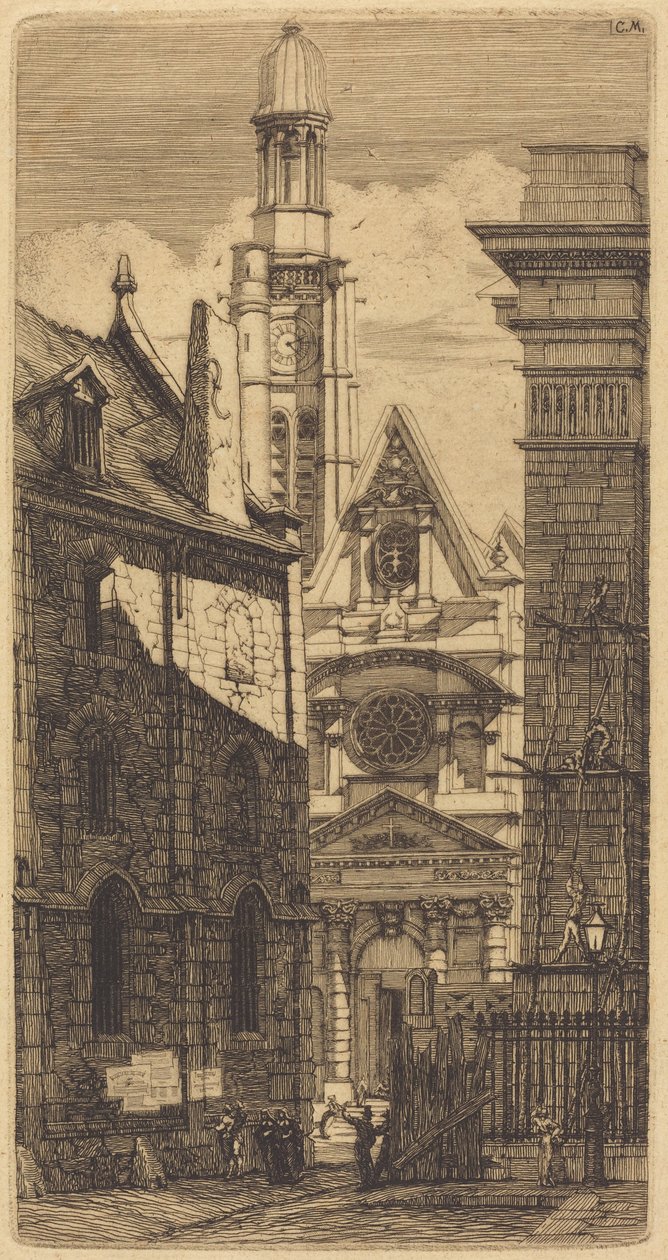 Saint-Étienne-du-Mont, Parijs (Kerk van Sint-Stefanus van de Heuvel, Parijs) door Charles Meryon