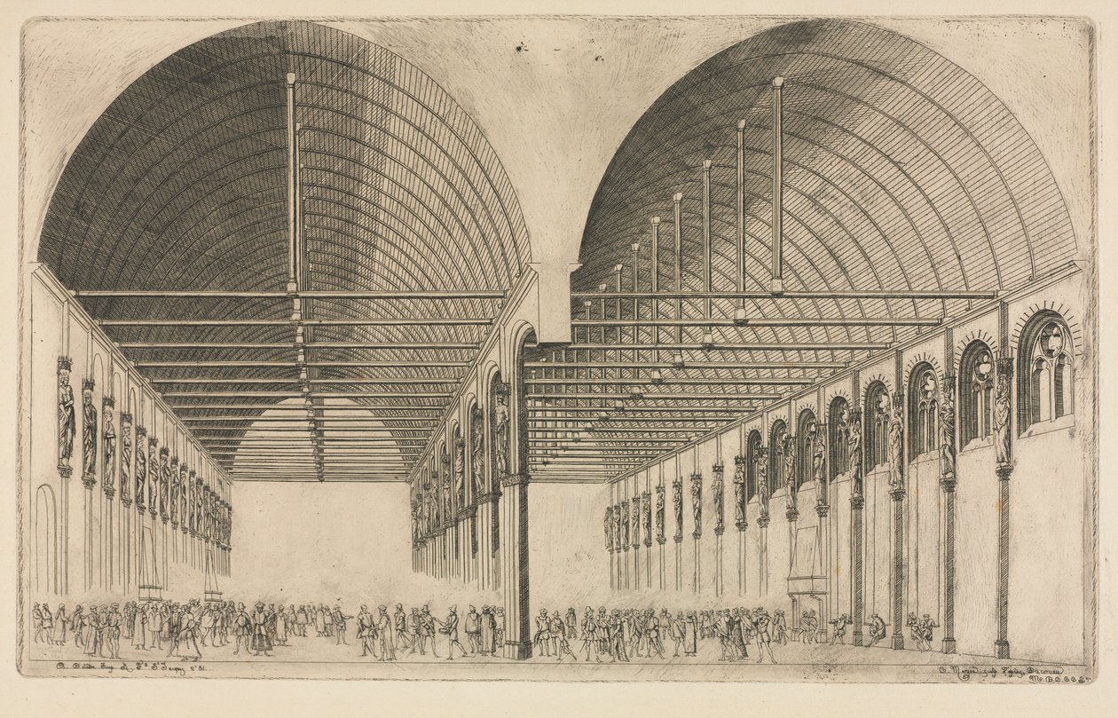 De Antichambre van het Paleis van Justitie, Parijs, 1855 door Charles Meryon