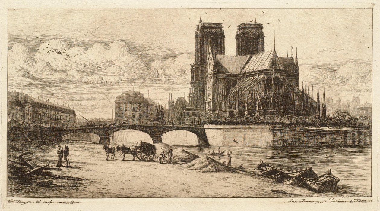 De apsis van Notre-Dame, Parijs (L