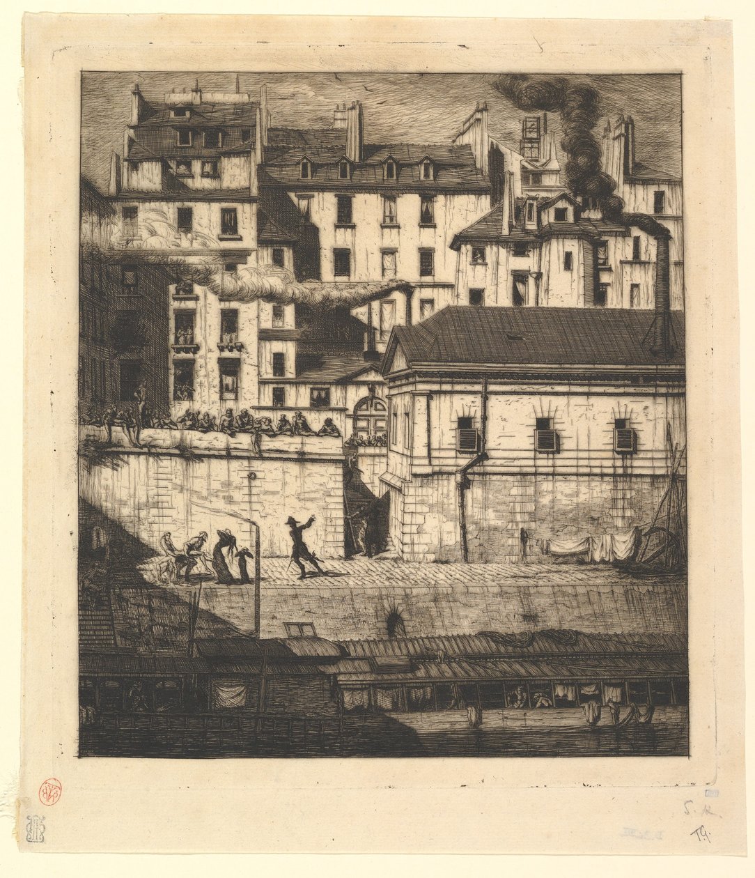 Het mortuarium, Parijs (La Morgue) door Charles Meryon