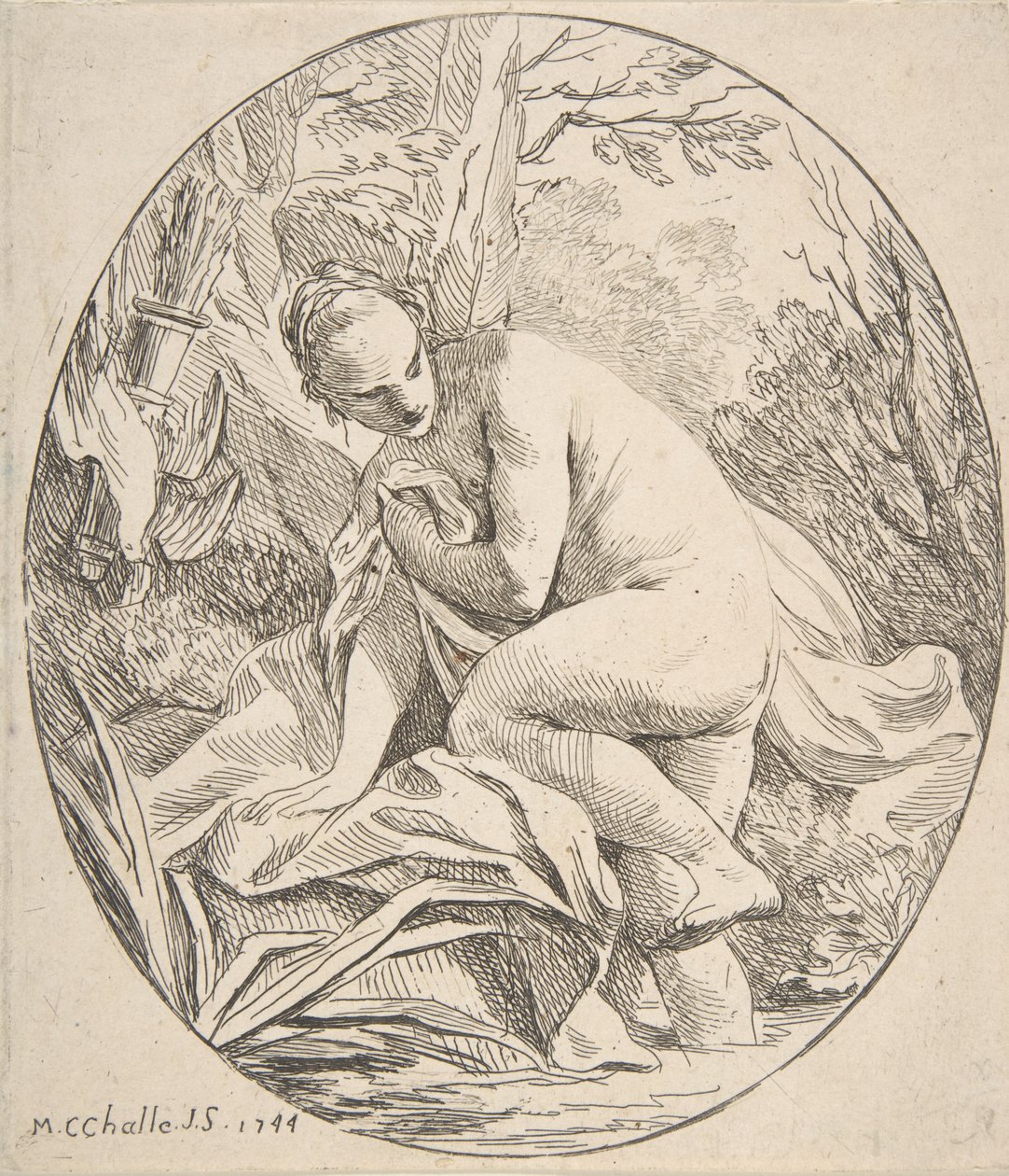 Diana bij het bad, 1744 door Charles Michel Ange Challe