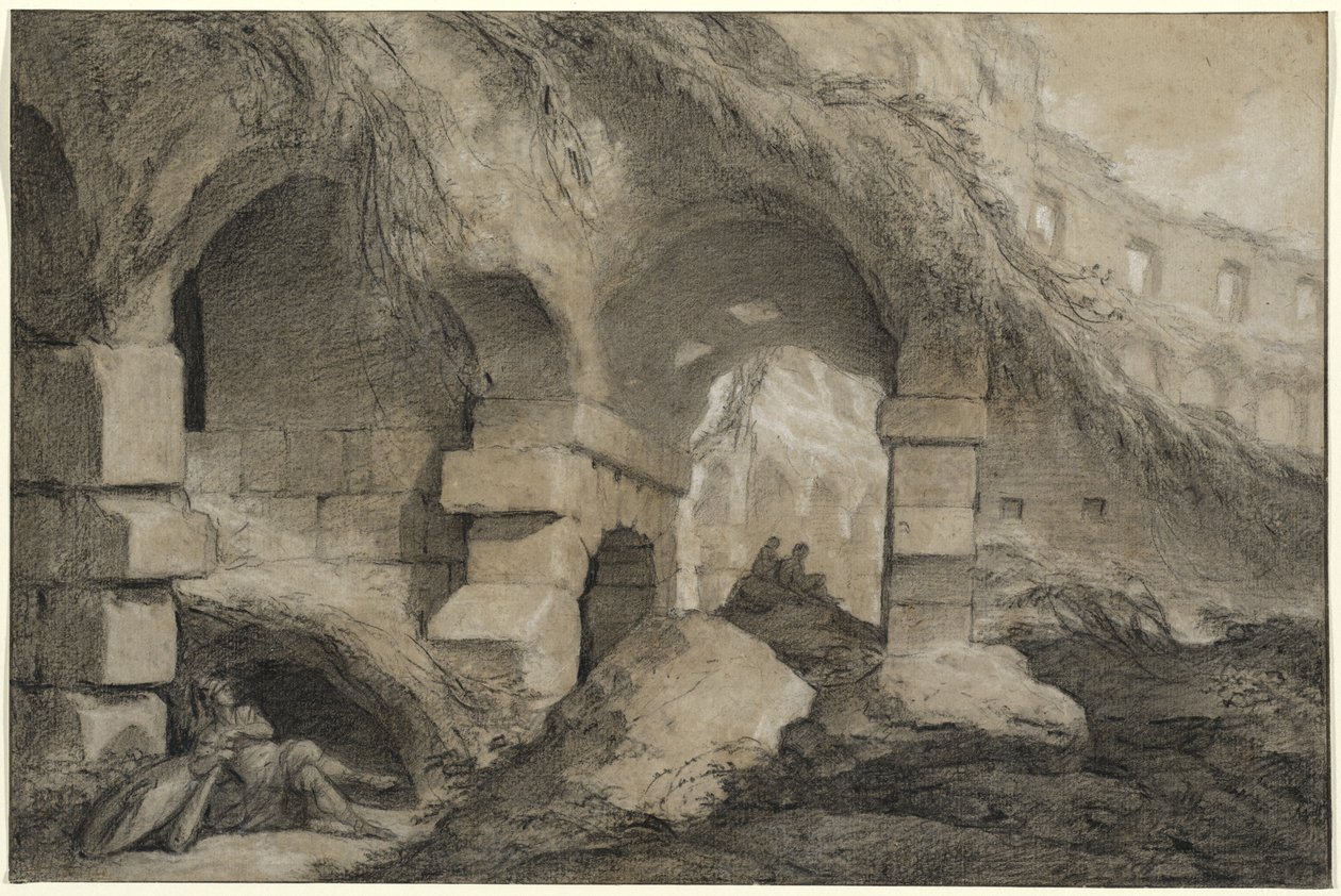 Het interieur van het Colosseum door Charles Michel Ange Challe