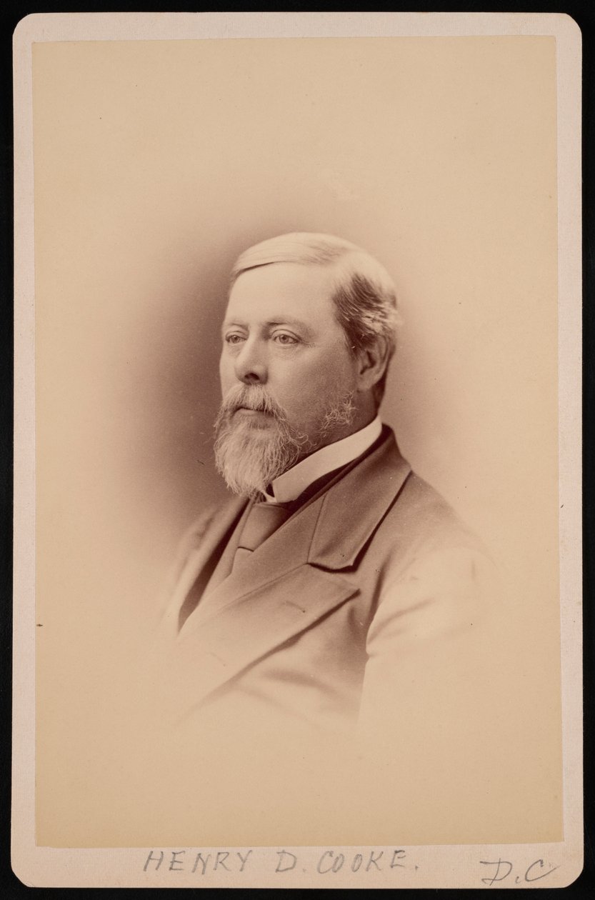 Portret van Henry David Cooke 1825-1881, voor 1881 door Charles Milton Bell