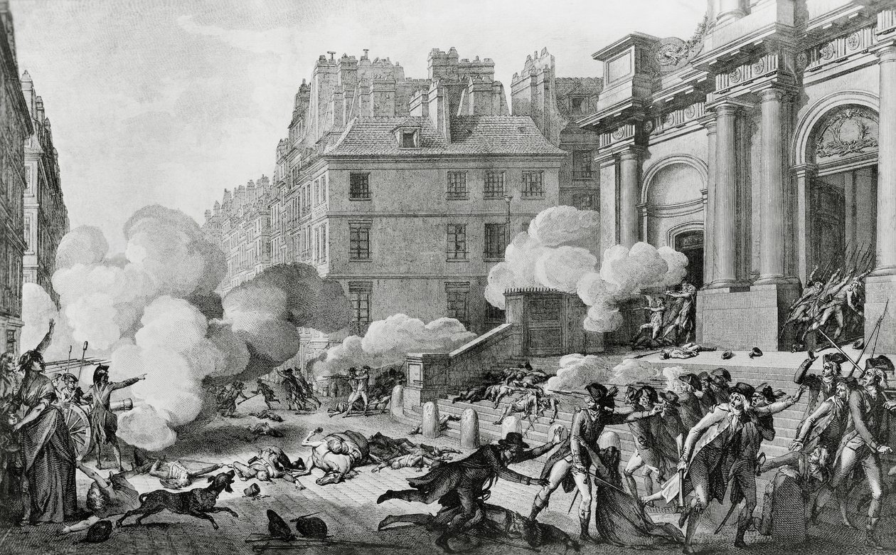 Napoleon Bonaparte onderdrukt de royalistische opstand voor de Eglise Saint-Roch in Parijs door Charles Monnet