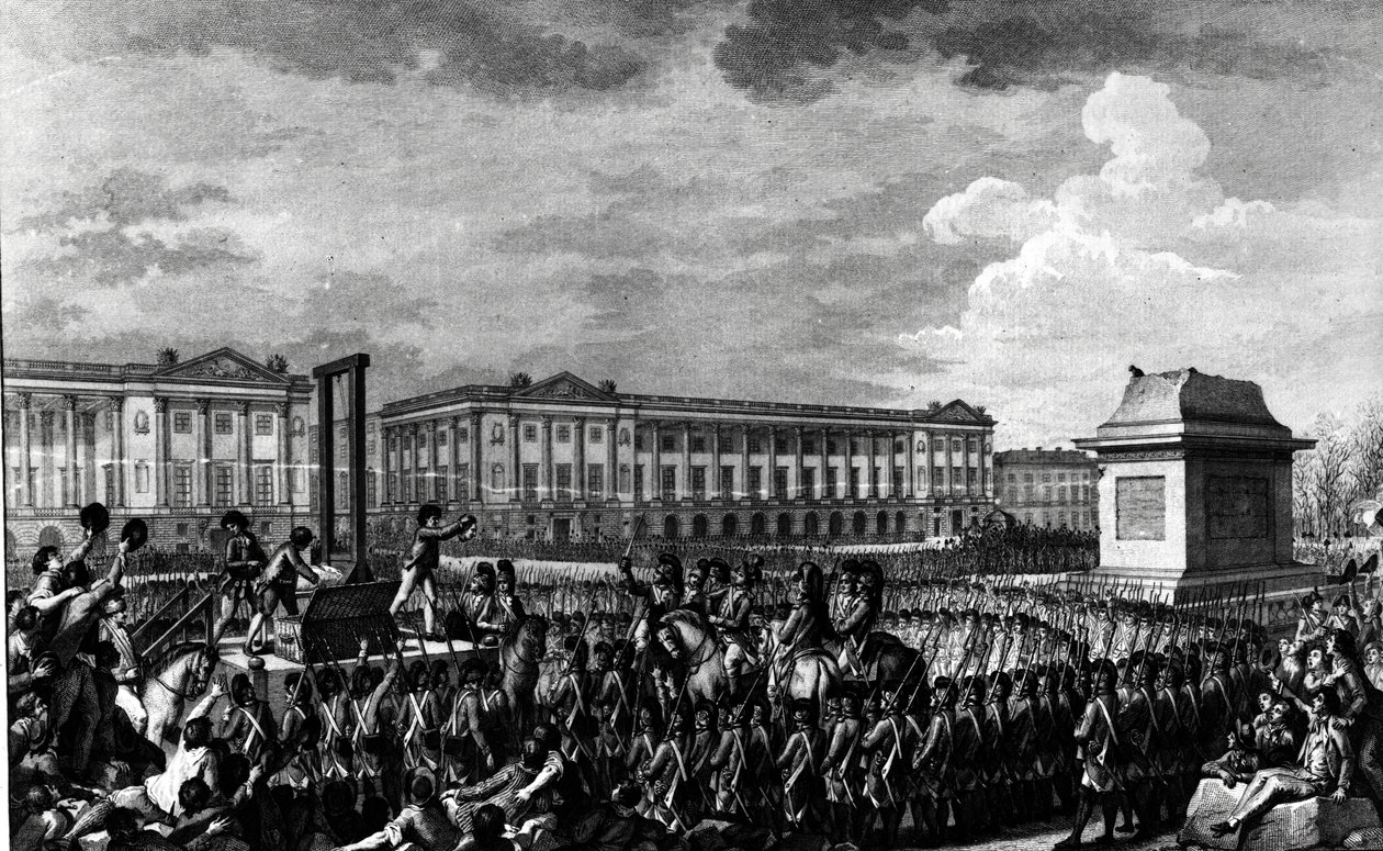 De Dag van 21 januari 1793: De Dood van Lodewijk XVI (1754-93) op Place de la Révolution, gegraveerd door Isidore Stanislas Helman (1743-1809) 1793 door Charles Monnet