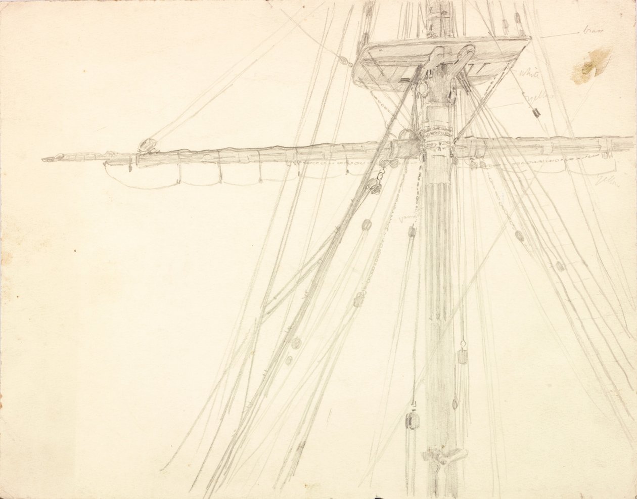 Mast en tuigage (detail) door Charles Napier Hemy