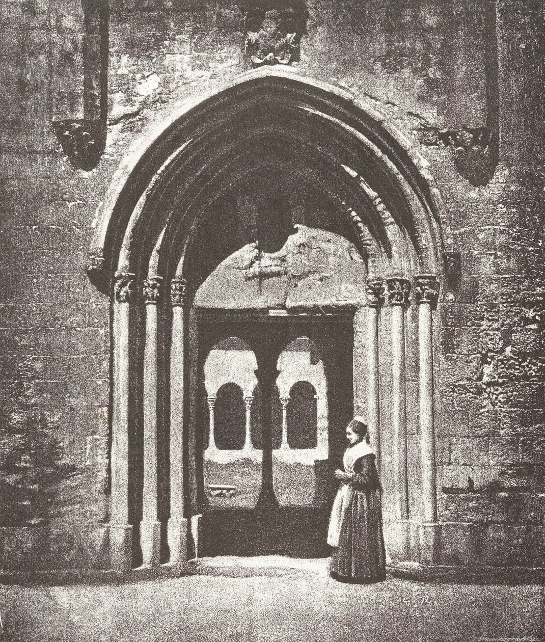 Portail Saint-Trophime, Ingang van het Klooster, Arles, Metropolitane Kerk van Saint-Trophime, 1852 door Charles Nègre