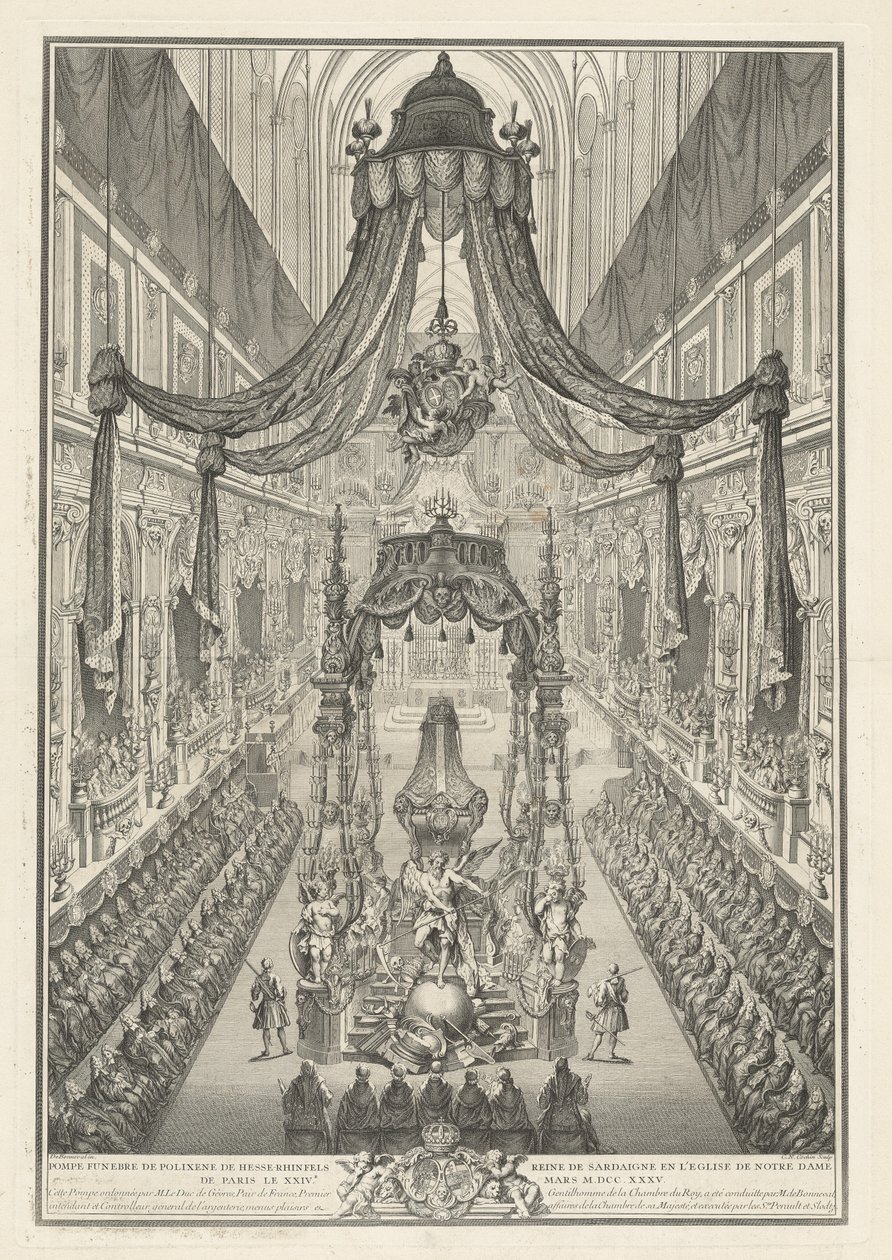 Begrafenis van Polixène van Hesse-Rhinfels door Charles Nicolas Cochin I