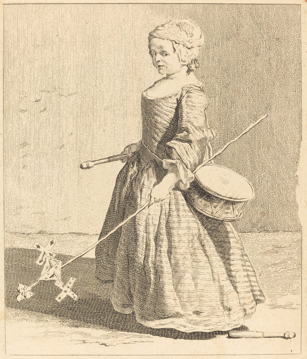 De jonge soldaat door Charles Nicolas Cochin I after Jean Siméon Chardin