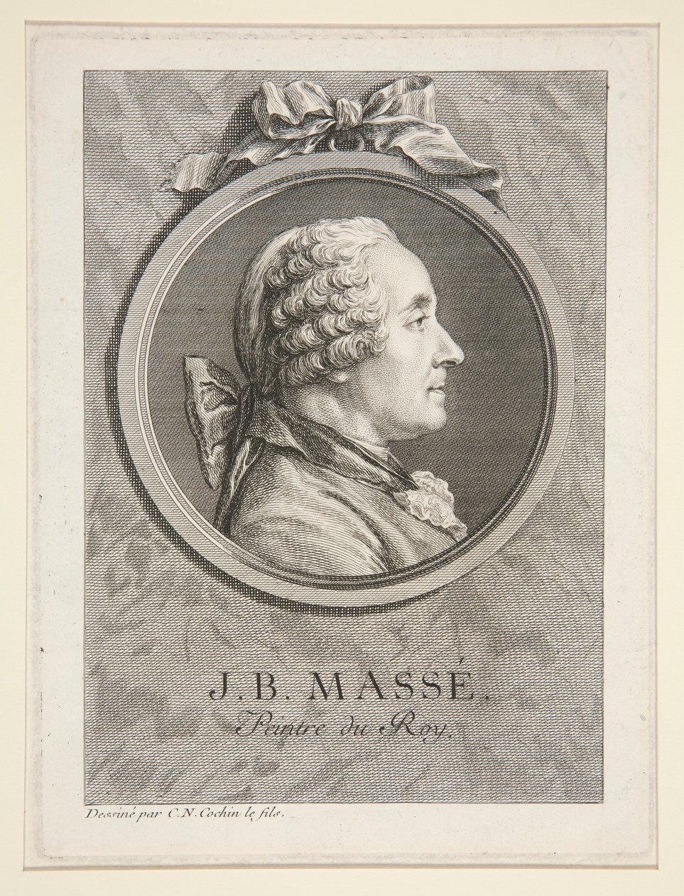 Portret van Jean-Baptiste Masse door Charles Nicolas Cochin the younger