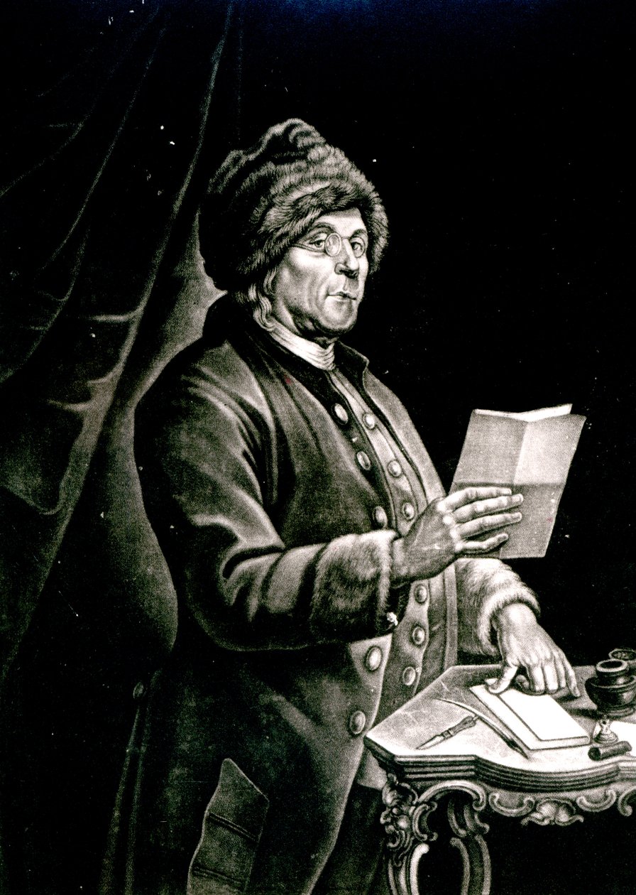 Portret van Benjamin Franklin, 1777 door Charles Nicolas II Cochin