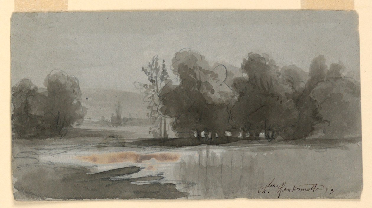 Landschap door Charles Nicolas Ransonnette