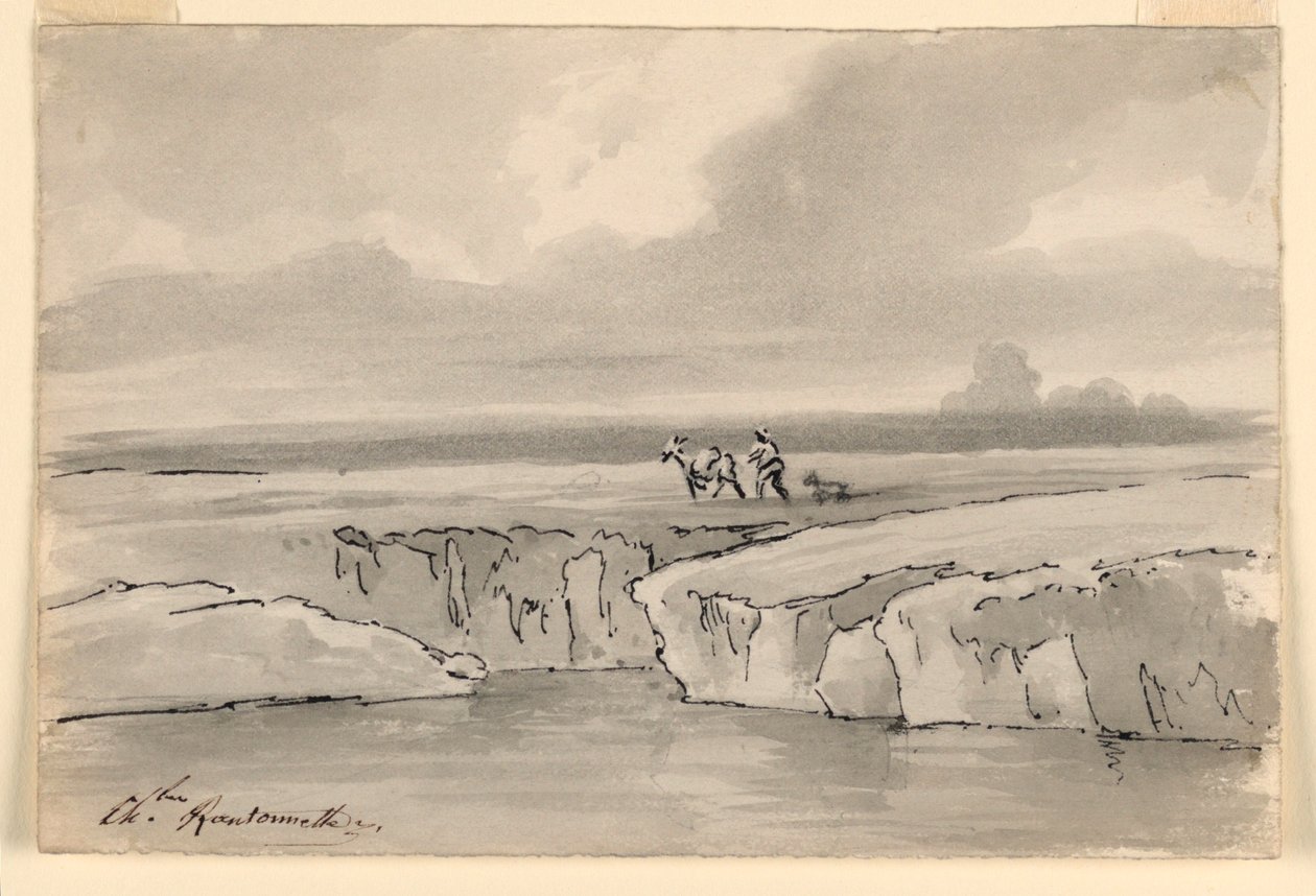 Landschap door Charles Nicolas Ransonnette