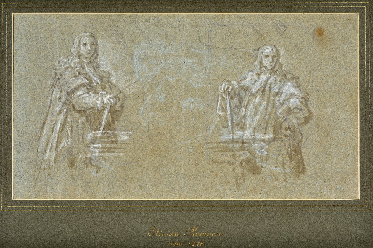 twee studies van edele mannen door Charles Parrocel