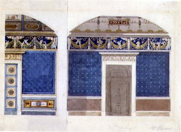 Ontwerp voor een Empire paleisinterieur, c.1810 door Charles Percier