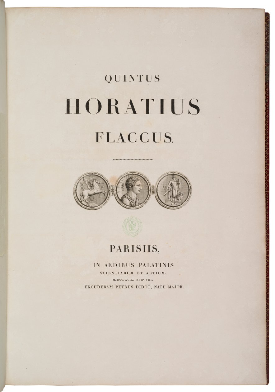 Titelpagina van Quintus Horatius Flaccus door Charles Percier