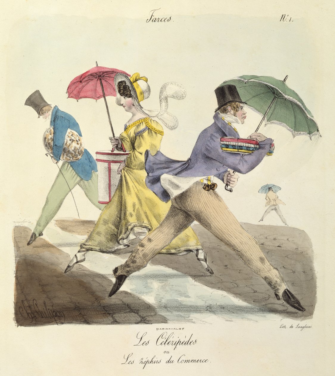 De Celeripedes of, De Zefieren van de Handel door Charles Philipon
