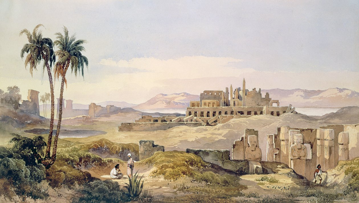 Uitzicht op de Ruïnes van Karnak in Egypte door Charles Pierron