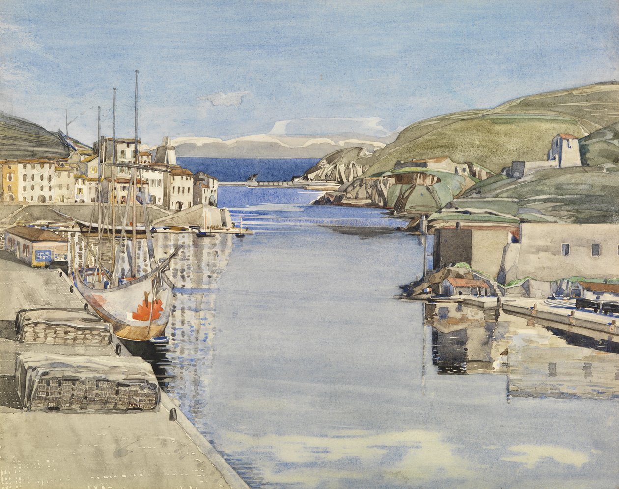 Een zuidelijke haven door Charles Rennie Mackintosh