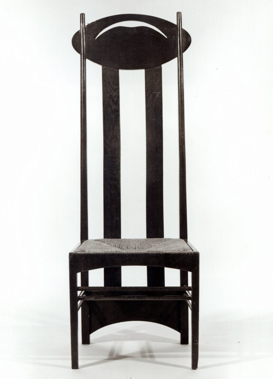 Hoge stoel, ca.1897 door Charles Rennie Mackintosh