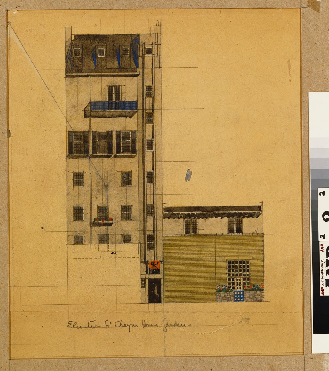 Londen, Elevatie van Voorgestelde Studio in Glebe Place en Upper Cheyne Walk door Charles Rennie Mackintosh